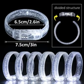 CEYLAN ADAM  Beyaz-Gümüş Led Işıklı Baskı Yapılabilen Pilli Bileklik Bilezik 1,5 cm Genişlik - 4