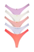 5 Adet Pamuklu Kadın Klasik Tanga Soft Renkler - 3