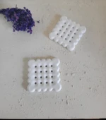 Beyaz Beton Delikli Bardak Altlığı 2 Li - 2