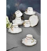 PACI KOSEGEN 6 LI YALDIZLI KAHVE FINCANI - 1