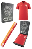 Galatasaray Orijinal Lisanslı Polo Yaka Kırmızı Antrenman 5 Yıldızlı T-Shirt + Şal Kaşkol  Set Hediyelik Ahşap Kutulu thumbnail 1