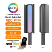 Gdx LP550 RGB Led Şarj Edilebilir Fotoğrafçılık ve Video için Renkli Işık Çubuğu - 1
