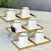 Acar Camillo 6 Kişilik Kahve Fincanı Takımı Altın - 90 ml HXF-05921 - 1