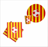 Taraftar Sarı Kırmızı 8 Tabak, 8 Bardak, 10 Peçete thumbnail 1