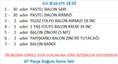 TARAFTAR SARI, KIRMIZI 60 ADET BALON 2 ADET YILDIZ, 1 YAŞ KREM FOLYO BALON SETİ thumbnail 2