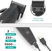 VGR V-640 Profesyonel Saç Kesme Makinesi – 9000 RPM, Paslanmaz Çelik, USB Şarj - 5