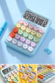 Tilbe Home Yeni Nesil Hesap Makinesi Renkli Tasarım - Soft Mavi Renkli Okul İş Ofis 12 Haneli LED Ekranlı Q6 - 1