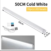 50 CM BEYAZ IŞIK HAREKET SENSÖRLÜ DOLAP İÇİ ÇALIŞMA MASASI MUTFAK TEZGAH ALTI USB LED IŞIK - 2