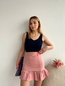 Altı fırfırlı etek pudra s24817 - 2