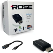 Rose Mini Kablosuz Carplay USB ve Type-C Uyumlu Araç Multimedya Adaptörü thumbnail 1