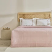 Karaca Home Roshell %100 Pamuk Çift Kişilik Pike Takımı Pudra thumbnail 1