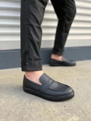 JET-180 Estilo X Bağcıksız Cilt Erkek Günlük Spor Klasik Ayakkabı CST - Siyah thumbnail 1