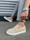 JET-180 Estilo X Bağcıksız Süet Erkek Günlük Spor Klasik Ayakkabı SBT - Krem thumbnail 3