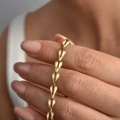 14 Ayar Altın Kaplama İtalyan Hafif Bileklik - BP00100 thumbnail 2