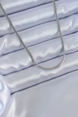 316L Çelik Gümüş Renk İnce İtalyan Zincir Model 60 cm Kadın Kolye - TJ-BKO7662 thumbnail 1