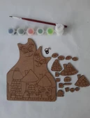 Kedi Ve Evler 27 Parça Ahşap Boyama Seti - 2