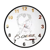 BCH Atatürk Ve İmzası Detaylı Duvar Saati - 1