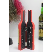 Şişe Tirbuşon Seti Küçük Kırmızı Alk2627 - 1