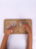 Ahşap Montessori El Kası Geliştirme Spiral Çizgi Oyunu - 1