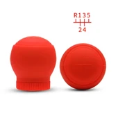 5 İleri Silikon Vites Topuzu Kılıfı Yuvarlak Kırmızı - 1