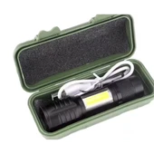 Wison Ws-5454 Taktik El Feneri Usb Şarj Edilebilir Kamp Feneri Cob Zumlanabilir Mini Taşınabilir El Feneri - 2