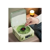 Waves Nostalji Plak Görünümlü Bluetooth Hoparlör 3d Ses Dalgası Retro Müzik Plak Yeşil - 1