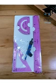 südor flexible ruler set 1 adettir. cetvel pergel iletki gönye yeşil pembe sarı mavi renkler - 1