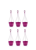 Omnipazar SO-SM01 Safir Makrome Askılı Balkon Saksı 1,7 lt Vişne 6 Adet - 1