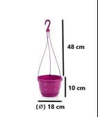 Omnipazar SO-SM01 Safir Makrome Askılı Balkon Saksı 1,7 lt Vişne 6 Adet - 2