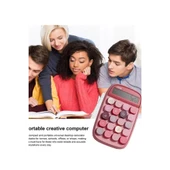 Sevimli Kare Tuşlu 10 Haneli Ldc Ekran Hesap Makinası Pembe - 5