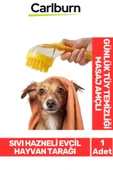 Sıvı Hazneli Şampuan Sabun Silikon Banyo Masaj Yapan Evcil Hayvan Kedi Köpek Tarağı - 1