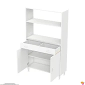 Modilayn VİO Fırın Dolabı (100x163,4x32.5 cm) Çekmeceli Kapaklı Mini/Midi Mikrodalga Mutfak Dolabı - 8