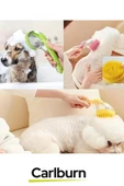 Sıvı Hazneli Şampuan Sabun Silikon Banyo Masaj Yapan Evcil Hayvan Kedi Köpek Tarağı - 6