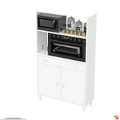 Modilayn VİO Fırın Dolabı (100x163,4x32.5 cm) Çekmeceli Kapaklı Mini/Midi Mikrodalga Mutfak Dolabı - 7