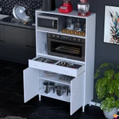 Modilayn VİO Fırın Dolabı (100x163,4x32.5 cm) Çekmeceli Kapaklı Mini/Midi Mikrodalga Mutfak Dolabı - 2