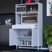 Modilayn VİO Fırın Dolabı (100x163,4x32.5 cm) Çekmeceli Kapaklı Mini/Midi Mikrodalga Mutfak Dolabı - 3