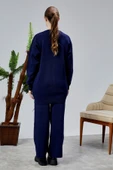 Kadın Triko Takım Taşlı Standart Beden Lacivert thumbnail 6