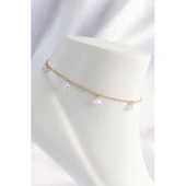 Gold Renk 316 L Çelik  Zirkon Taşlı Halhal - 1