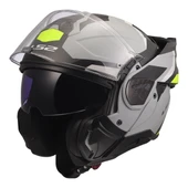 LS2 ADVANT 2 TRIPLE MAT GRİ- SİYAH-NEON SARI KASK - S - 8