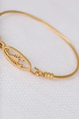 Gold Çelik Akrepli Erkek Kelepçe Bileklik - 2