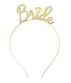 Nessiworld Altın Renkli Taşlı “Bride” Gelin Tacı – El Yazısı Yazı Tipiyle thumbnail 3