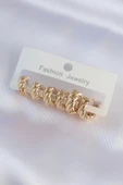 Pirinç Gold Renk Minimal Tırtıklı Küpe Seti - 1