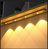 SİYAH RENK 4 LED 50 CM HAREKET SENSÖRLÜ LED IŞIK TEZGAH ALTI OFİS EV LED LAMBA thumbnail 1