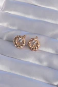 XUPİNG Rose Renk Oval Zirkon Taşlı Burgu Model Küpe thumbnail 2