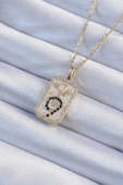 316L Çelik Zincir Altın Renk Zirkon Taşlı Minimal Papatya Figürlü Tarot Kolye - 1
