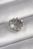 316L Çelik Gümüş Renk Zirkon Taşlı Yaprak Model Tragus Piercing thumbnail 1
