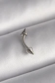 316L Çelik Gümüş Renk Çivi Model Piercing - 1