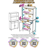 Modilayn VİO Fırın Dolabı (80x163,4x32.5 cm) Çekmeceli Kapaklı Mini/Midi Mikrodalga Mutfak Dolabı - 14