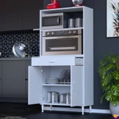 Modilayn VİO Fırın Dolabı (80x163,4x32.5 cm) Çekmeceli Kapaklı Mini/Midi Mikrodalga Mutfak Dolabı - 12