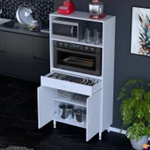 Modilayn VİO Fırın Dolabı (75x163,4x32.5 cm) Çekmeceli Kapaklı Mini/Midi Mikrodalga Mutfak Dolabı - 2